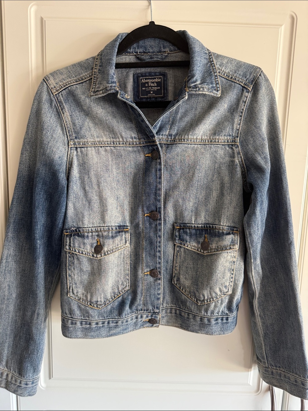 Abercrombie & Fitch Light Wash Denim Jacket - Blue